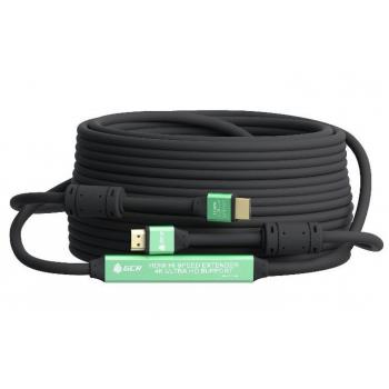 GCR Greenconnect Кабель HDMI 2.0 с активным усилителем 40.0m (20m+20m) AL case/ 2 Ф-кольца, 28/26, HDR 4:2:0, 4K/30Hz,черный, High speed 19M/19M