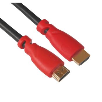 GCR Кабель 0.5m v1.4 HDMI M/M черный, красные коннекторы, OD7.3mm, 30/30 AWG, позолоченные контакты, Ethernet 10.2 Гбит/с, 3D, 4K, экран