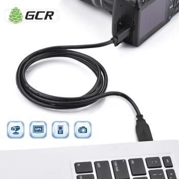 GCR  Кабель mini USB 2.0  0.15m черный, 28/28 AWG, AM / mini 5P, экран, армированный, морозостойкий