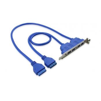 Greenconnection Планка в корпус USB 3.0   2 порта 20 pin на 4 внешних порта, 24 / 28 AWG