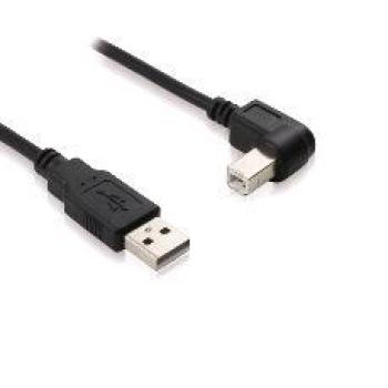 Greenconnection Кабель интерфейсный USB 2.0  0.10m USB 2.0/угловой USB 2.0 Type B, AM/BM, , Premium, черный, 28/28 AWG, экран, антифриз