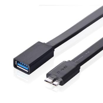 Greenconnection Адаптер переходник-гибкий OTG 0.20m USB 3.0 Premium   micro USB 10pin / AF USB, 28 / 28 AWG плоский
