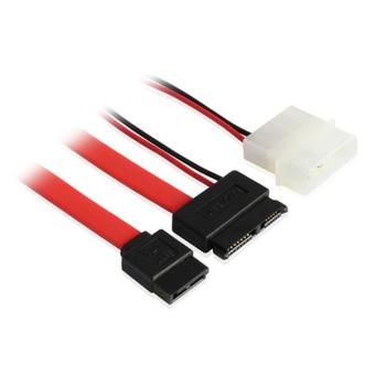 Greenconnection Комплект кабелей Slim SATA   Slim SATA 13pin / SATA II до 3Gbps 7pin / Molex 4pin 50см