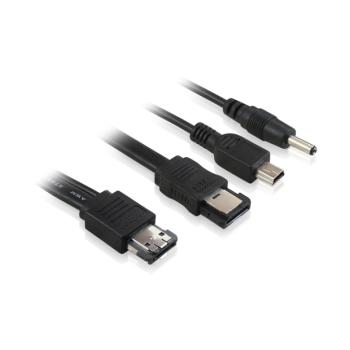 Greenconnection Комплект кабелей 1m eSATAp- ESATA до 3Gbps + mini USB+ DC , 7pin / 7pin / miniB 5p / DC