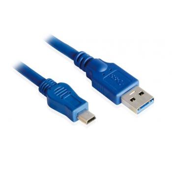 Greenconnection Кабель интерфейсный USB 3.0  1.0m Premium   AM / mini B 10pin, 24 / 28 AWG двойное экранирование, синий, пакет