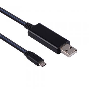 Greenconnection Кабель интерфейсный USB 2.0  0.80m Premium   AM / microB 5pin AM, плоский, светодиодный, черный