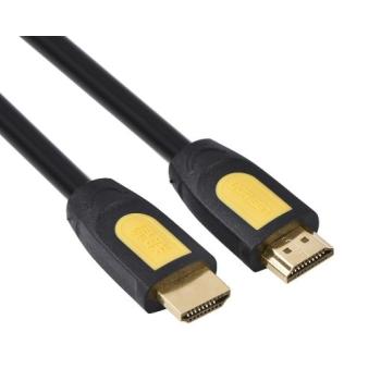 UGREEN Кабель 0.75m HDMI/HDMI v1.4, Ethernet High speed 19M/19M  , экран, черно-желтый