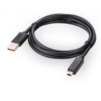 UGREEN Кабель интерфейсный USB 2.0  1.0m Premium  AM / mini 5P, 28 / 24 AWG экран, черный