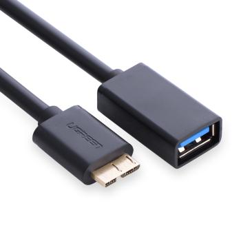 UGREEN Адаптер переходник-гибкий OTG 0.20m USB 3.0 Premium micro USB 10pin / AF USB,  28 / 28 AWG, черный