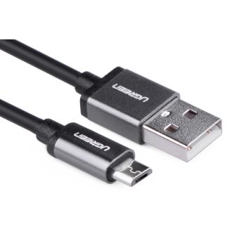 UGREEN Кабель интерфейсный USB 2.0  0.50m Premium  AM / microB 5pin, 28 / 24 AWG экран, черный, серебряные соединители
