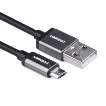 UGREEN Кабель интерфейсный USB 2.0  1.5m Premium  AM / microB 5pin, 28 / 24 AWG экран, черный, серебряные соединители