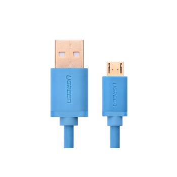 UGREEN Кабель интерфейсный USB 2.0  0.50m Premium  AM / microB 5pin, 28 / 24 AWG экран, голубой