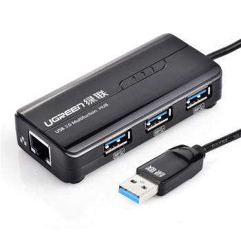 UGREEN USB 3.0 Хаб на 3 порта + 10/100Mbps Ethernet Network 