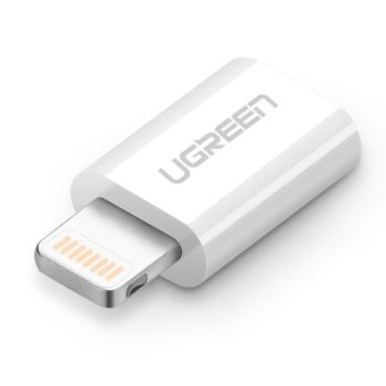 UGREEN Переходник micro USB  / Lightning AF/AM, алюминиевый корпус, белый